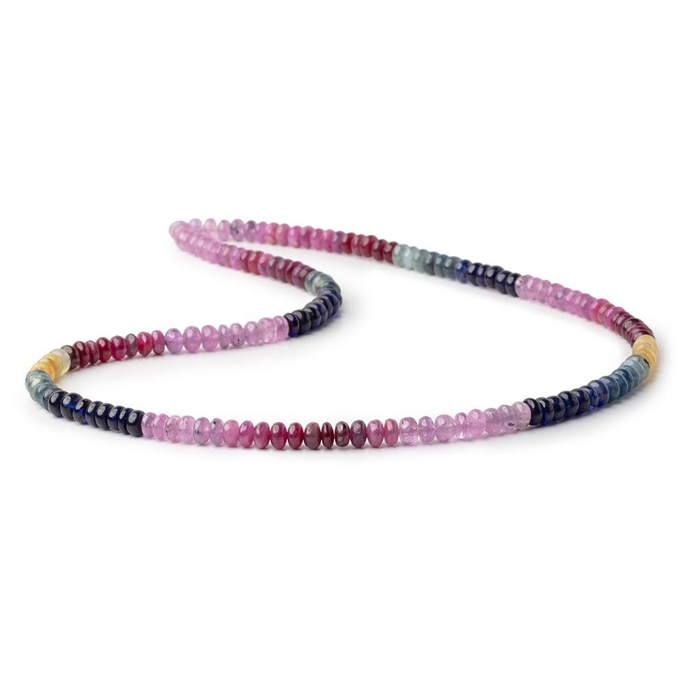 5mm Multi Color Sapphire Plain Rondelle Beads 18 inch 151 pieces AA