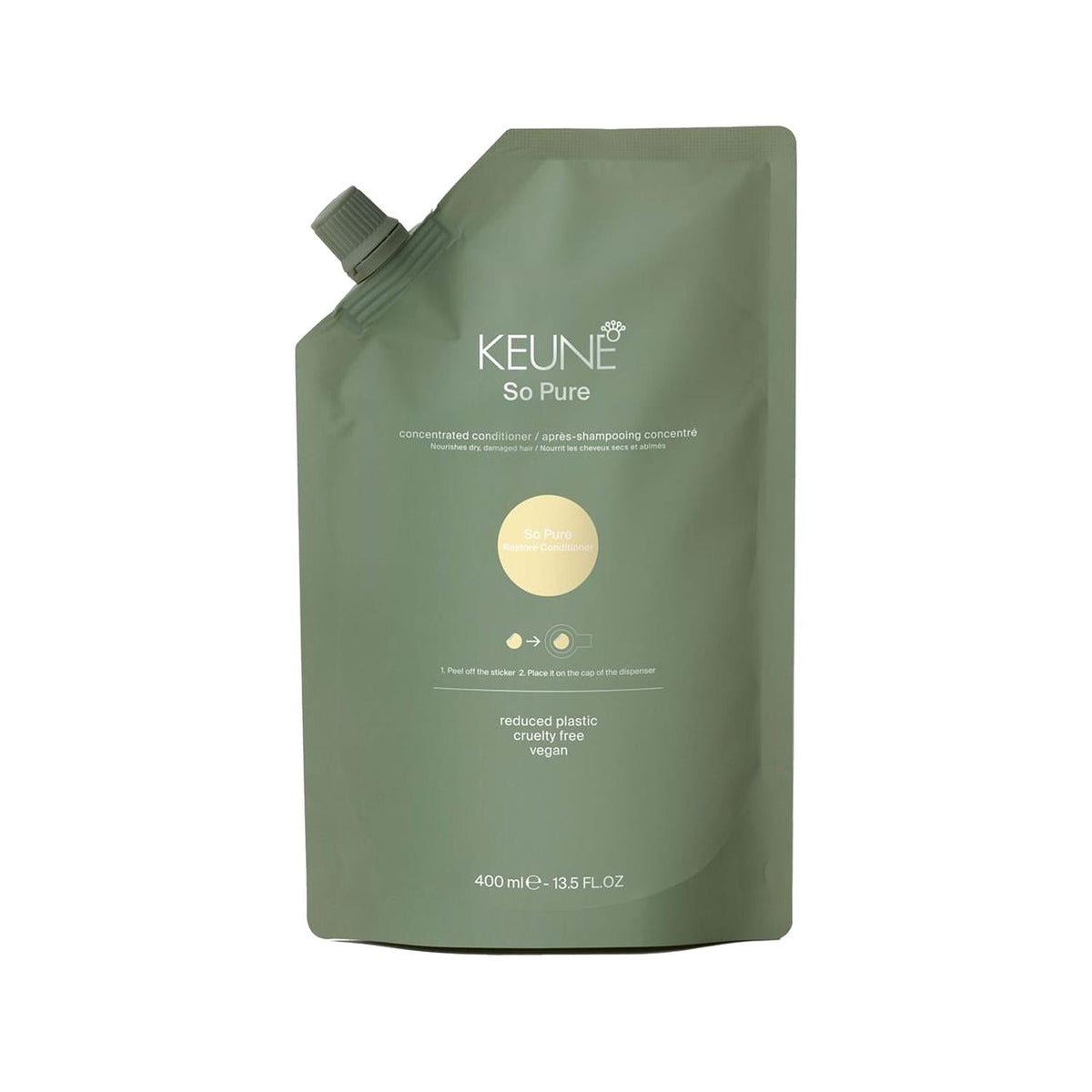 Keune So Pure Polish Hair Smoothing Cream Refill: Straighten, Smooth & Shine - Eco-Friendly 400ml