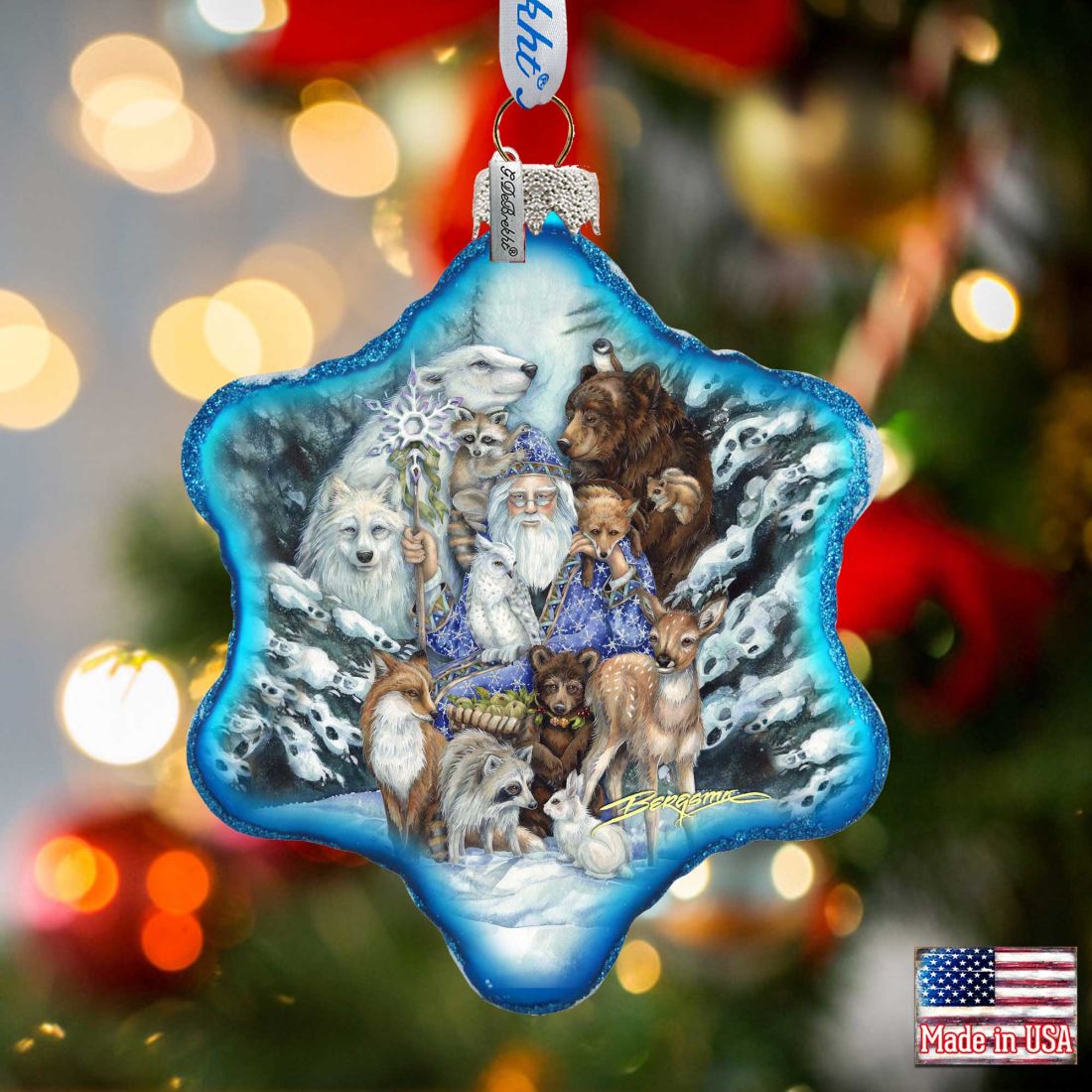 Gather in Peace Father Winter Glass Ornament by J. Bergsma - Christmas Decor - 754-968-JB