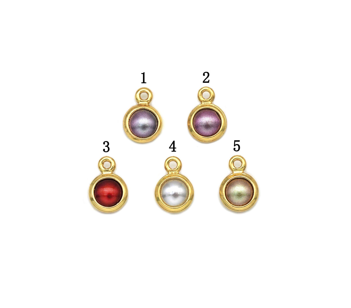 Gold Wrapped Pearl Mini Ball Charm, Sku#Y762