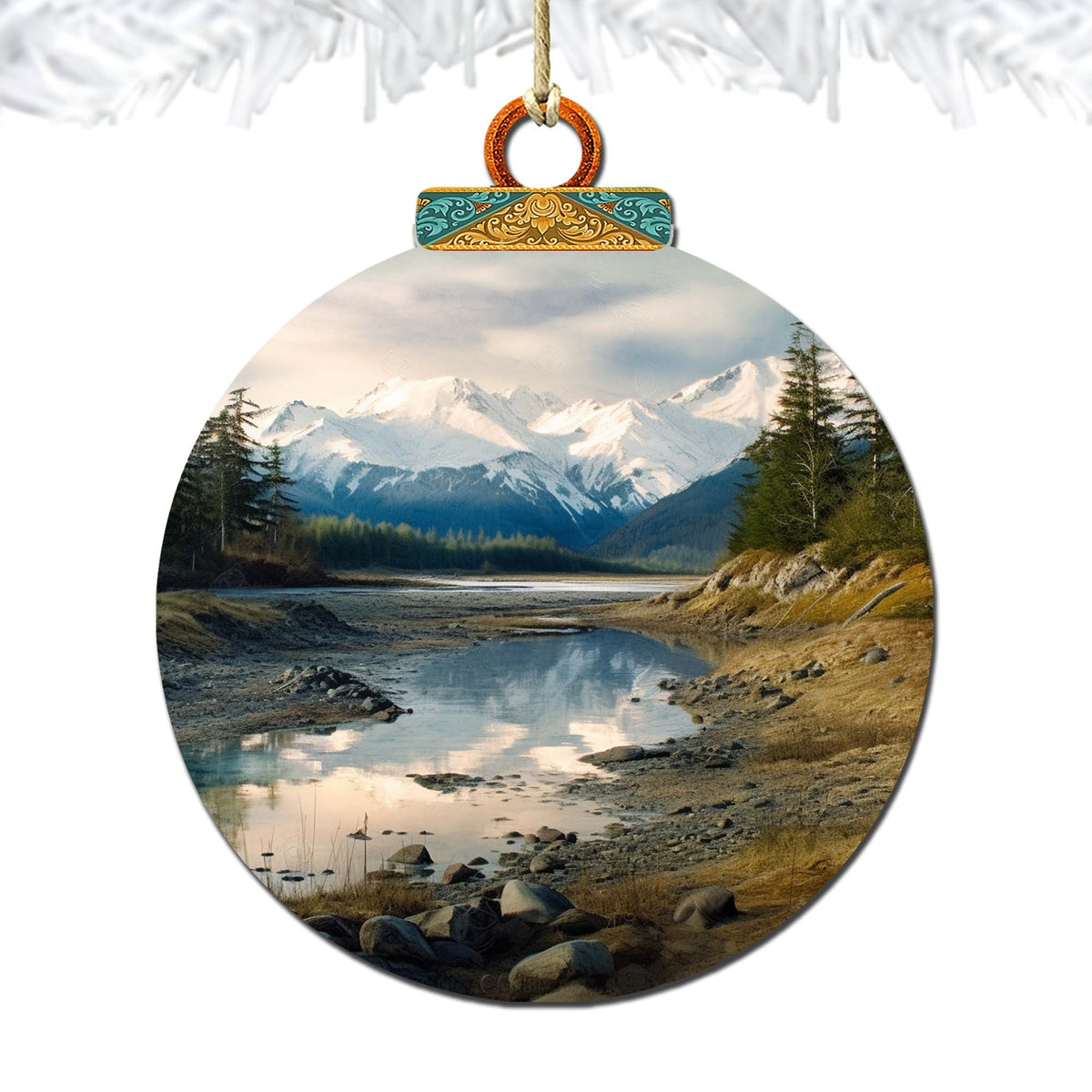 The Majesty of Alaskan Wilderness Wooden Ornaments by G.Debrekht - Wildlife Holiday Decor - 870074