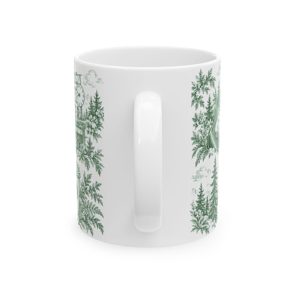 Seattle Green Toile de Jouy Ceramic Mug (11oz)