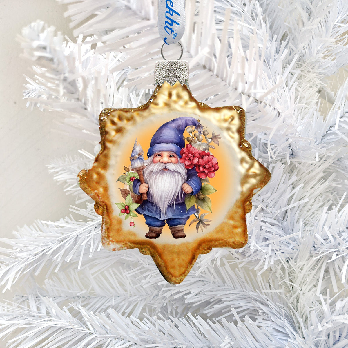 Violet Christmas Gnome Mercury Glass Ornaments by G. Debrekht - Christmas Decor - 776017