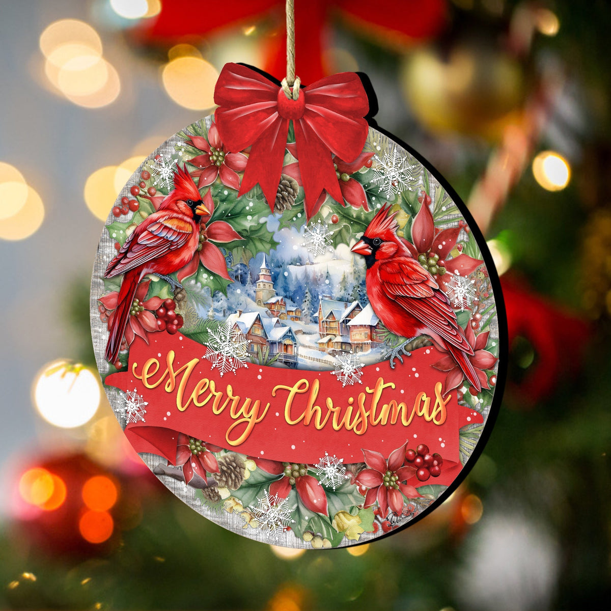 Merry Christmas Wooden Ornaments by G. Debrekht Christmas Decor - 933121