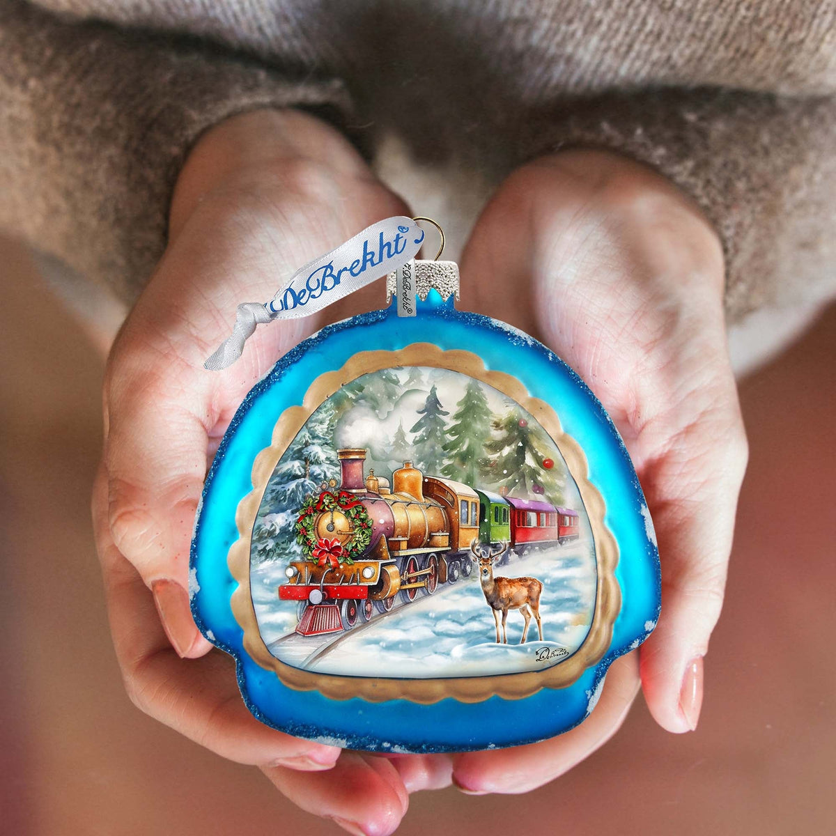 Polar Express Rainbow Glass Ornament by G. Debrekht - Christmas Decor - 756-018
