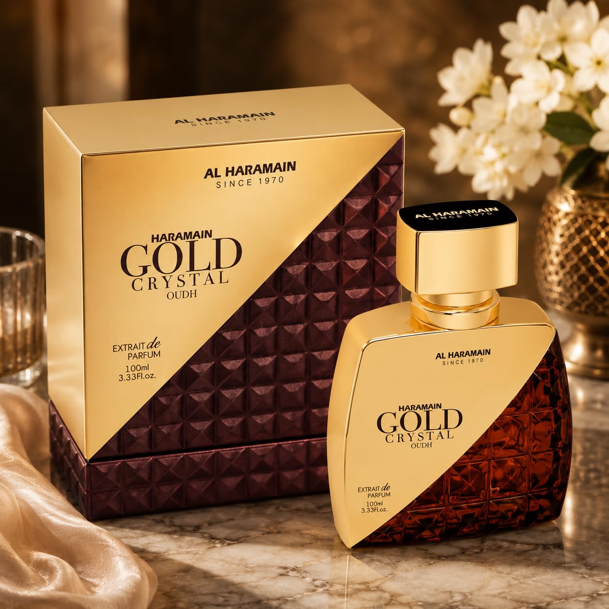 Al Haramain Gold Crystal OudhExtrait De Parfum Sp Perfume By Al Haramain For Men