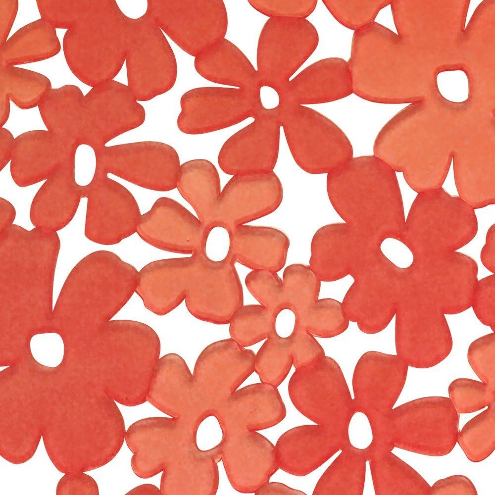 iDesign Blumz Floral Red Flexible Plastic Large Sink Protector Mat