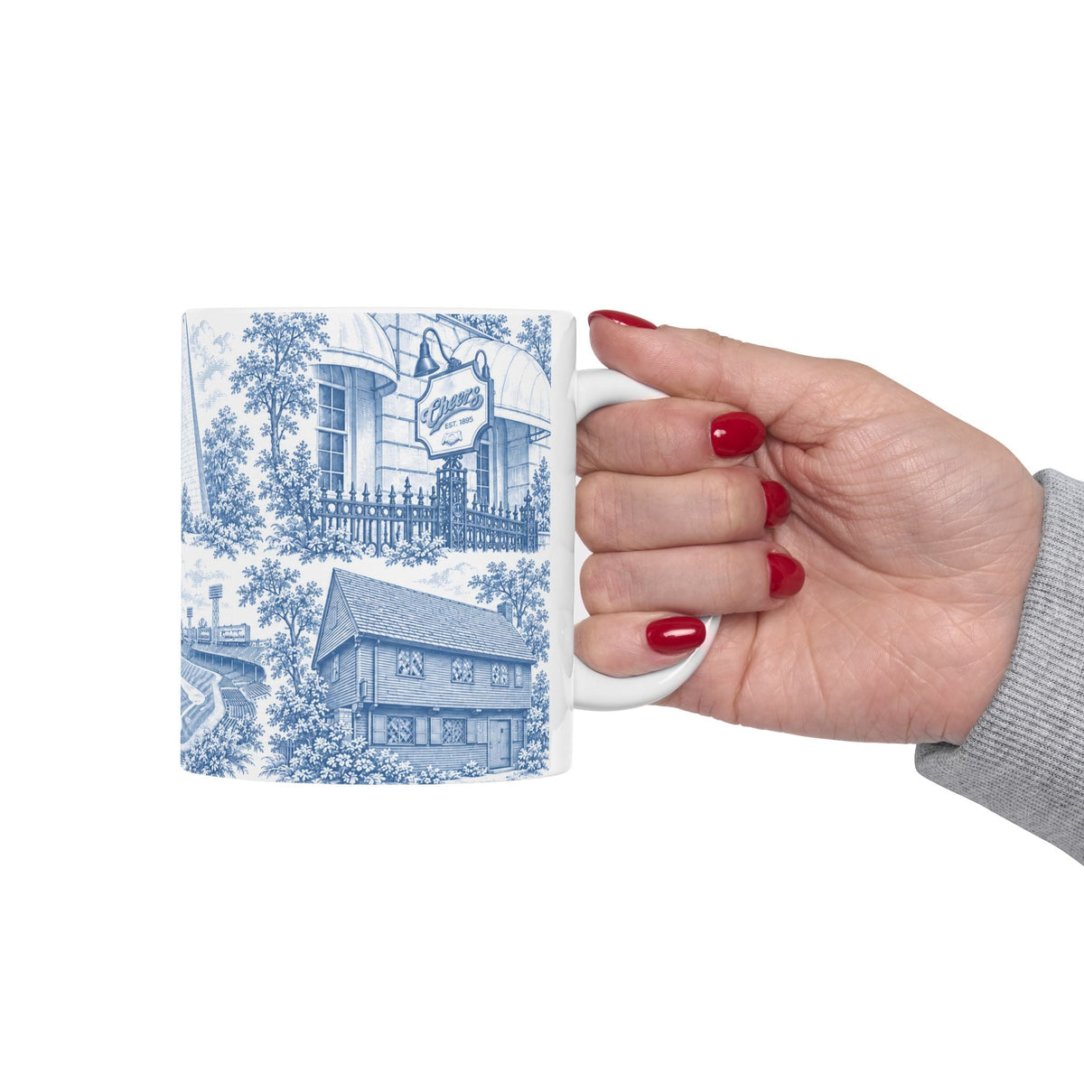 Boston Blue Toile de Jouy Ceramic Mug (11oz)