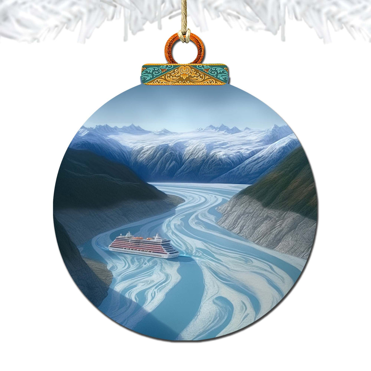 Alaska's Mountain Odyssey Wooden Ornaments by G.Debrekht - Wildlife Holiday Decor - 870065
