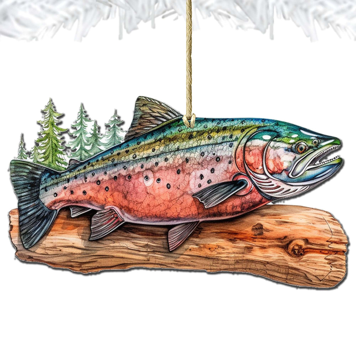 Splendid Sockeye Wooden Ornaments by G.Debrekht - Wildlife Holiday Decor - 8710109-2