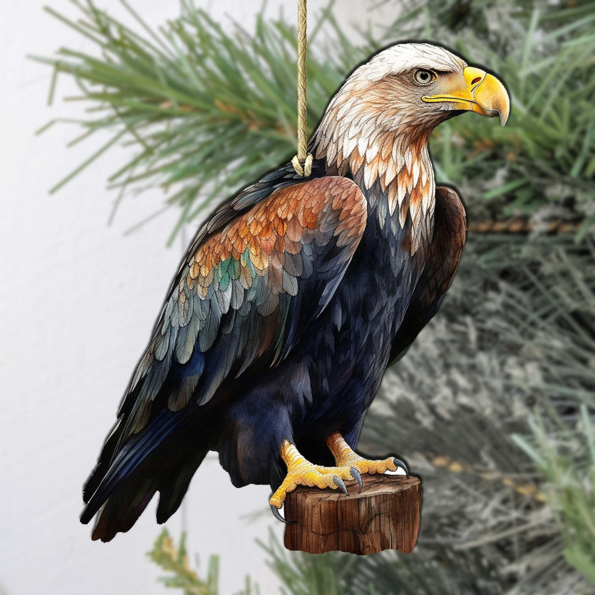Bald Eagle Charm Wooden Ornaments by G.Debrekht - Wildlife Holiday Decor - 8710101-4