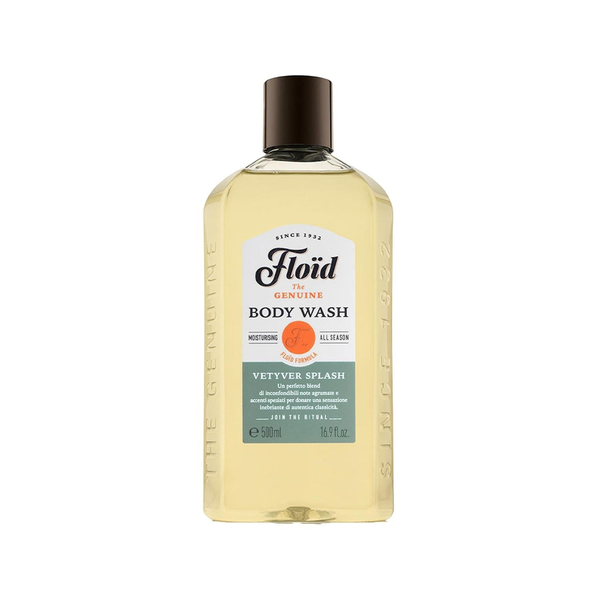 Floid Vetyver Splash Shower Gel - Luxurious 500ml Vetiver Fragrance for Refreshing Skin