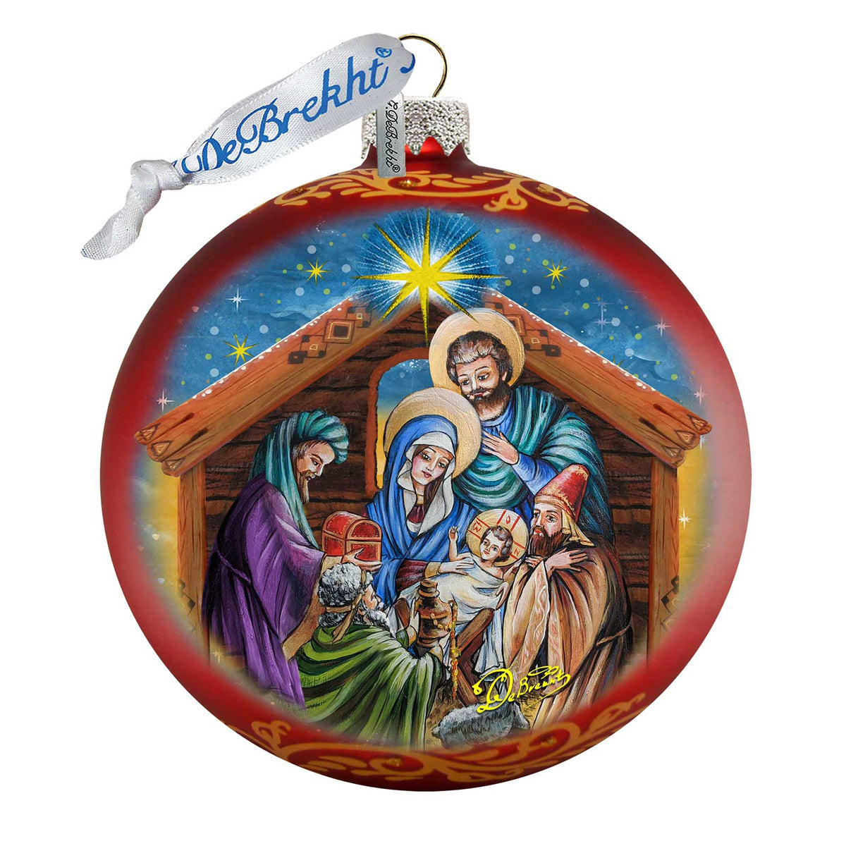 The Gift of the Three Kings Glass Ornament Limited Edition by G. DeBrekht - Nativity Holiday Decor - 73905