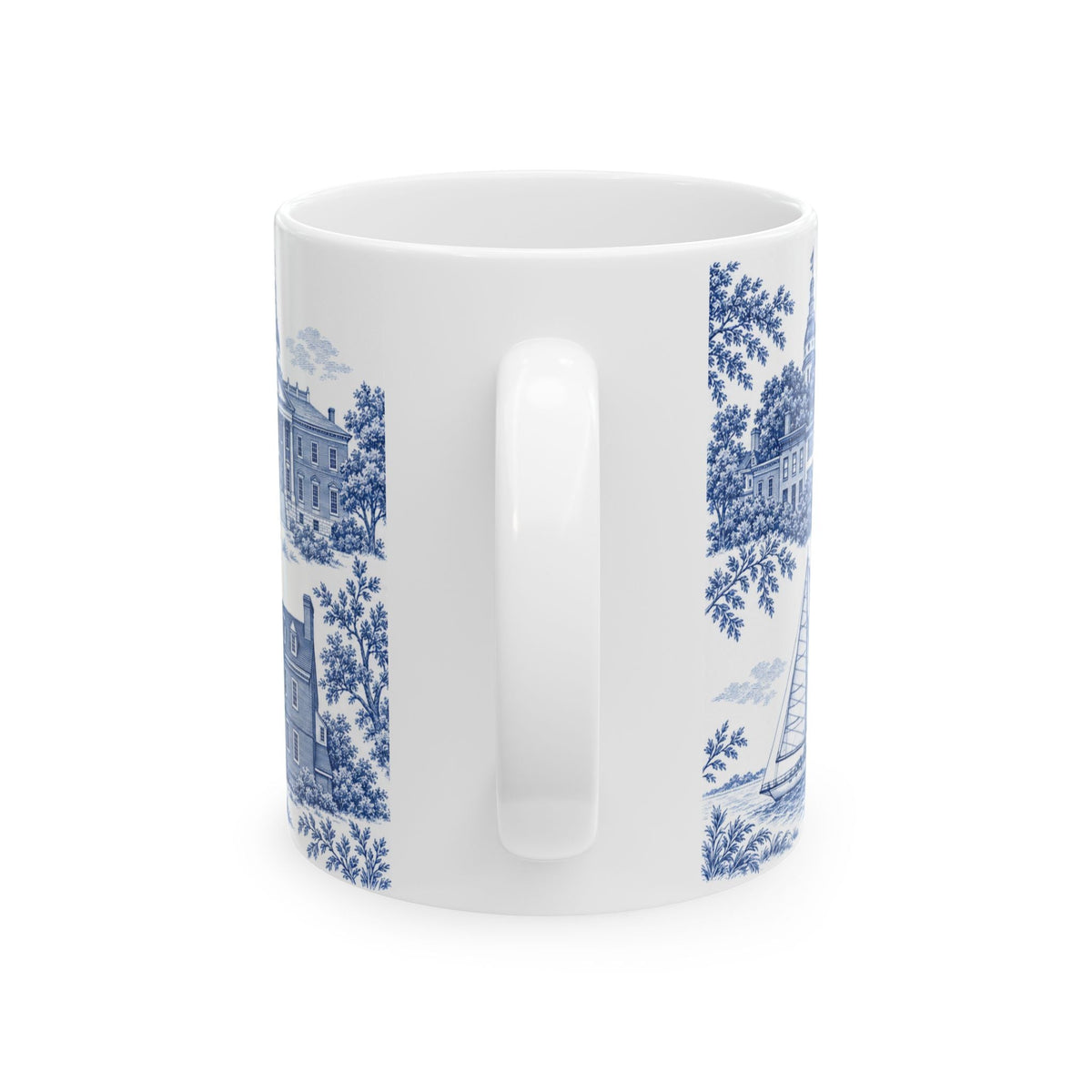 Annapolis Blue Toile de Jouy Ceramic Mug – Vintage Scenic 11oz