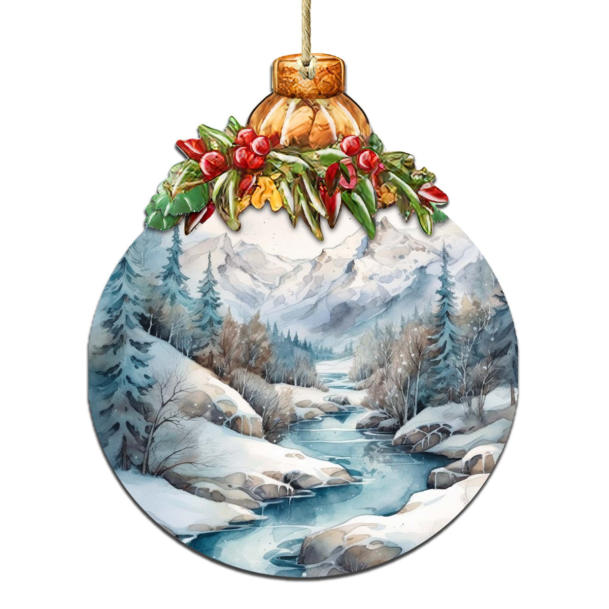 Alaska's Mountain Majesty Wooden Ornaments by G.Debrekht - Wildlife Holiday Décor - 870037