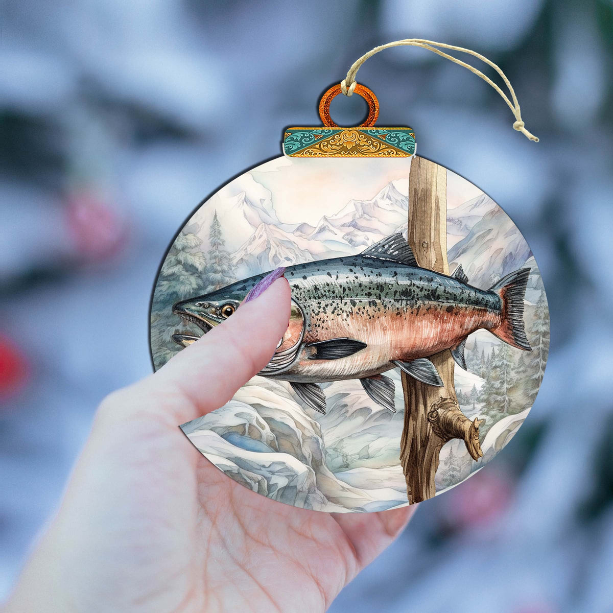Alaskan Sockeye Wooden Ornaments by G.Debrekht - Wildlife Holiday Décor - 870046