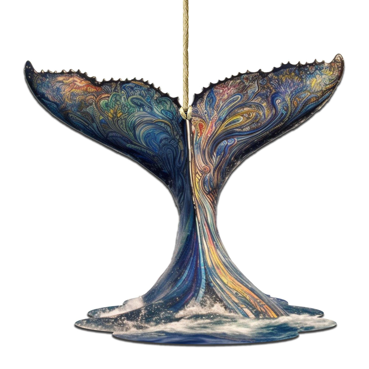 Humpback Whale Tail Wooden Ornaments by G.Debrekht - Wildlife Holiday Décor - 8710104-1