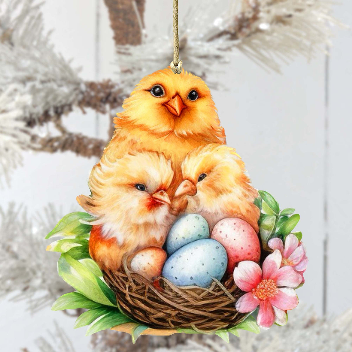 Spring Chicks Wooden Ornaments by G. DeBrekht Easter Spring Decor - 8652771