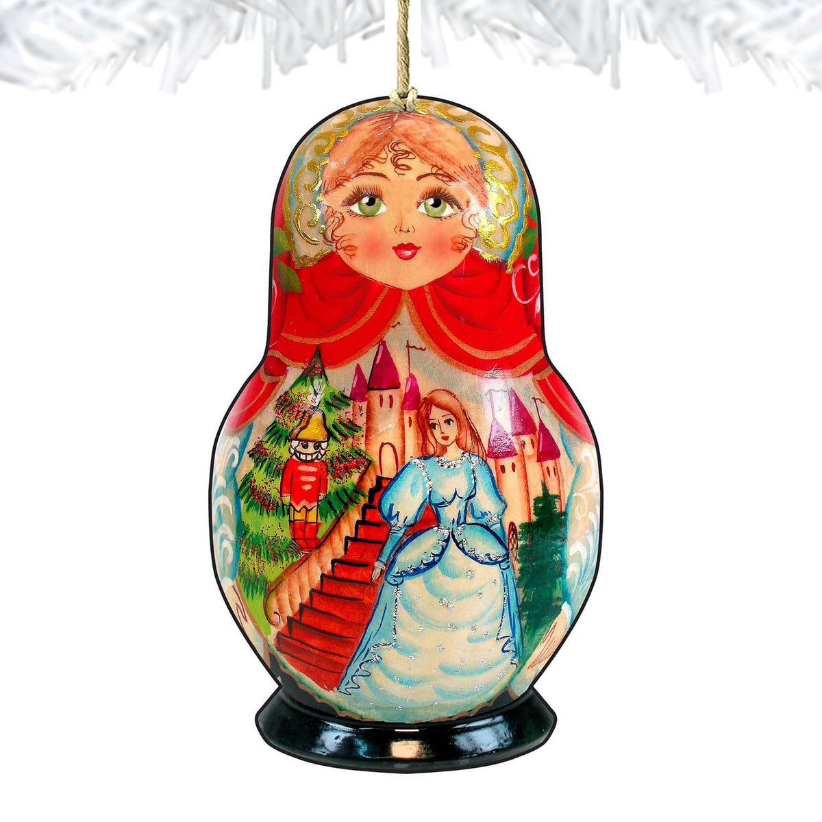 Story of Nutcracker Matreshka Wooden Ornaments by G. DeBrekht - Nativity Holiday Decor - 8115942