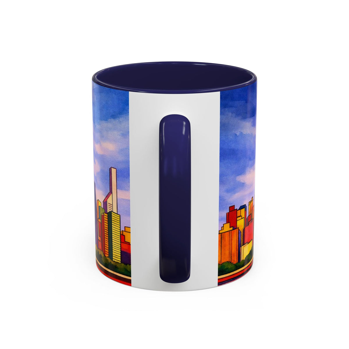 Over The Town Marc Chagall-inspired Fan Art Manhattan Skyline NYC Accent Coffee Mug