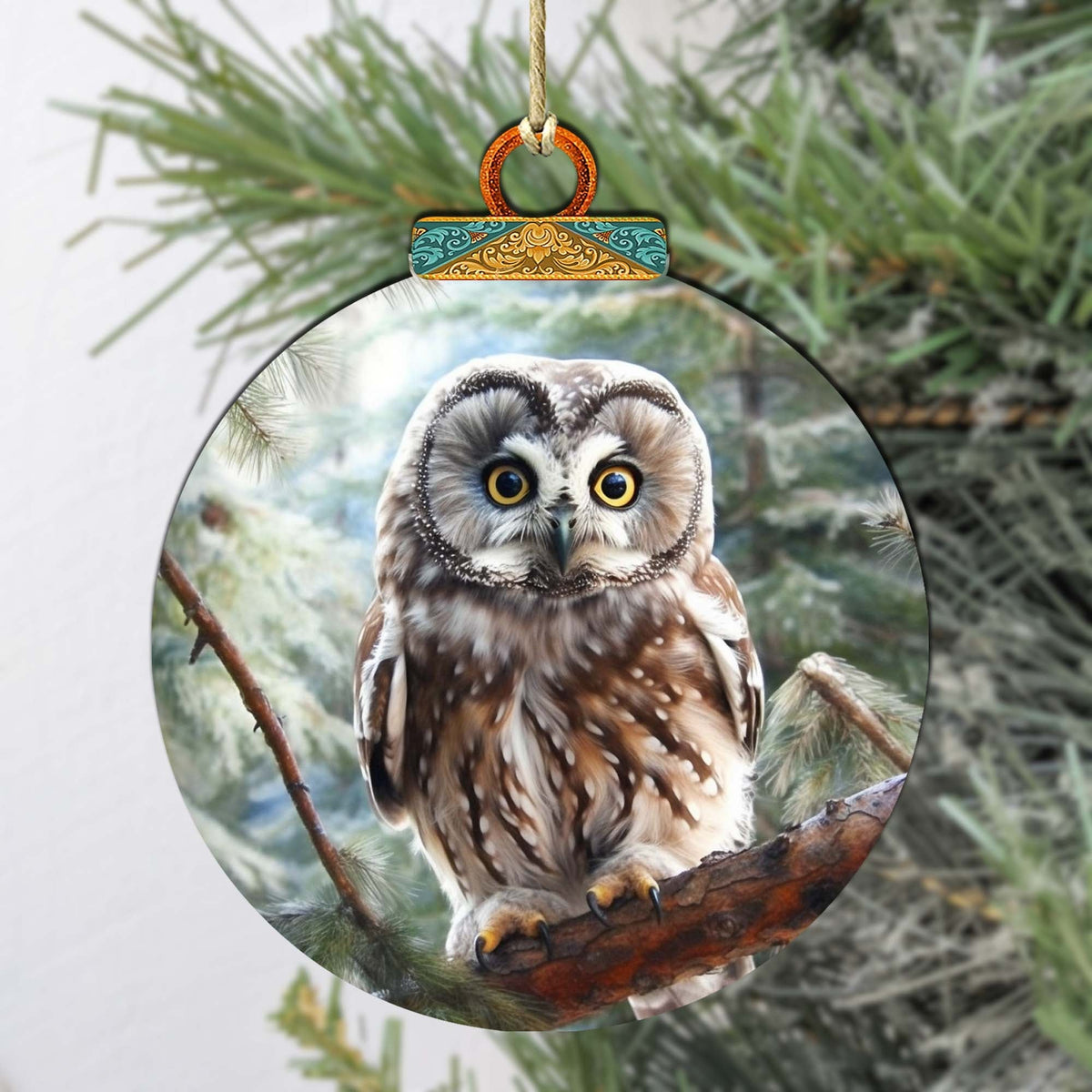 Alaskan Arctic Owl Wooden Ornaments by G.Debrekht - Wildlife Holiday Decor - 870050