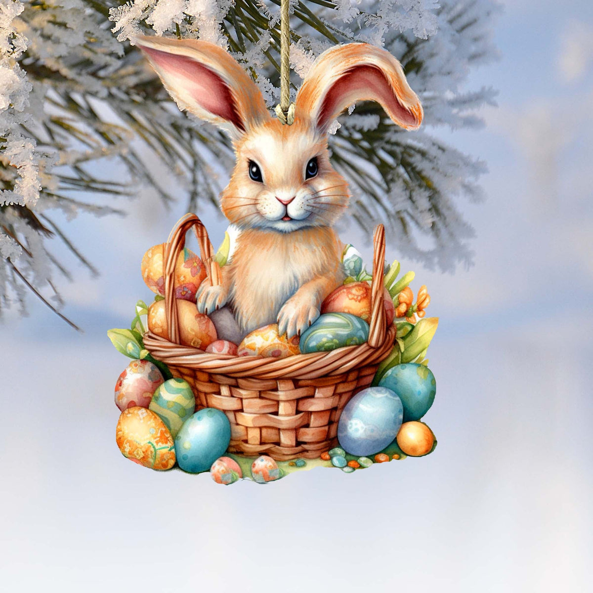 Easter Bunny Wooden Ornaments by G. DeBrekht Easter Spring Decor - 8652770