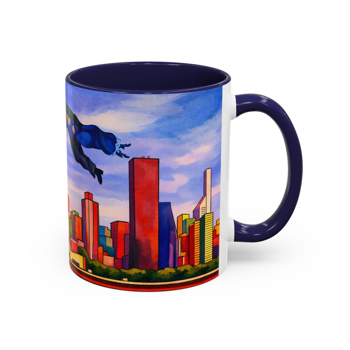 Over The Town Marc Chagall-inspired Fan Art Manhattan Skyline NYC Accent Coffee Mug