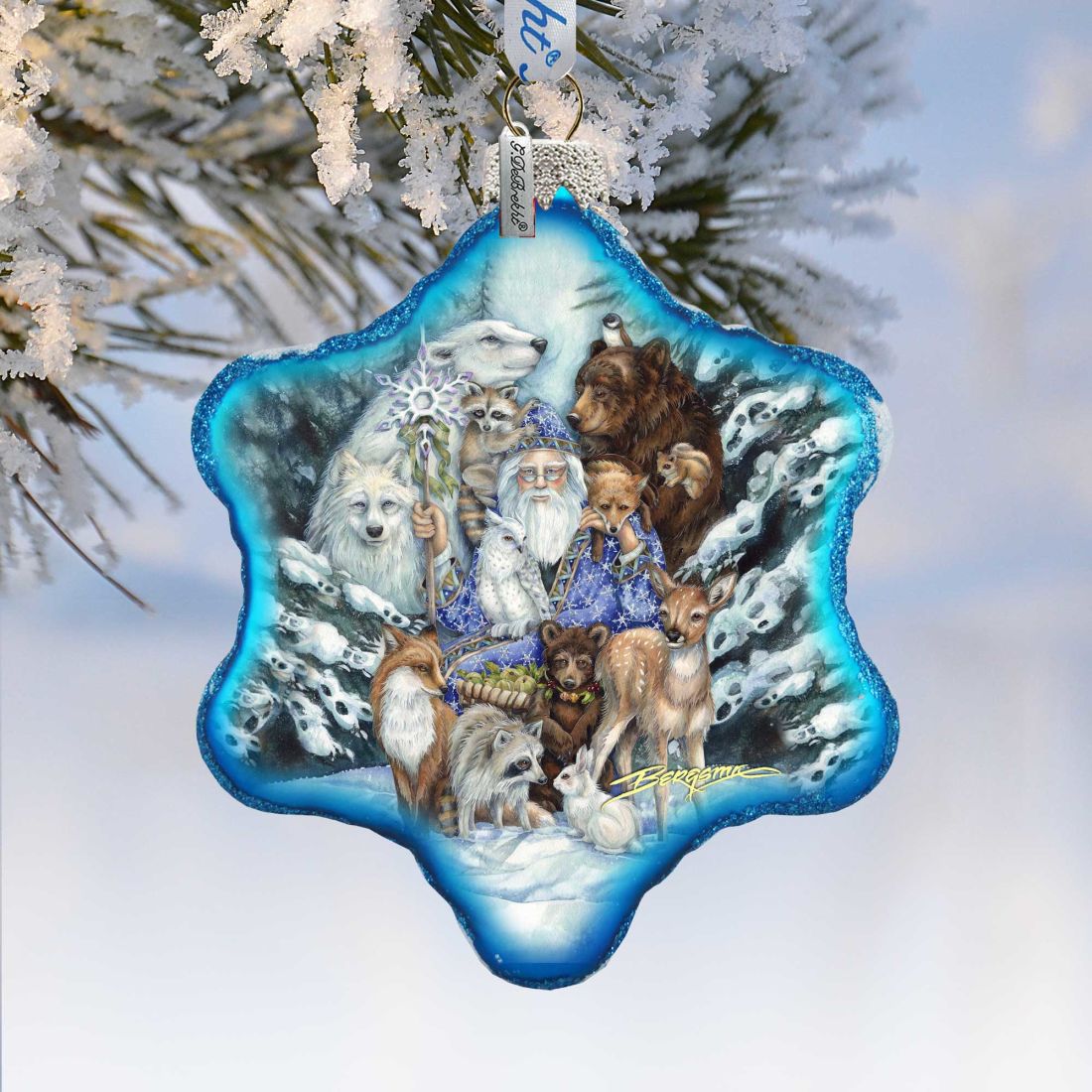 Gather in Peace Father Winter Glass Ornament by J. Bergsma - Christmas Decor - 754-968-JB