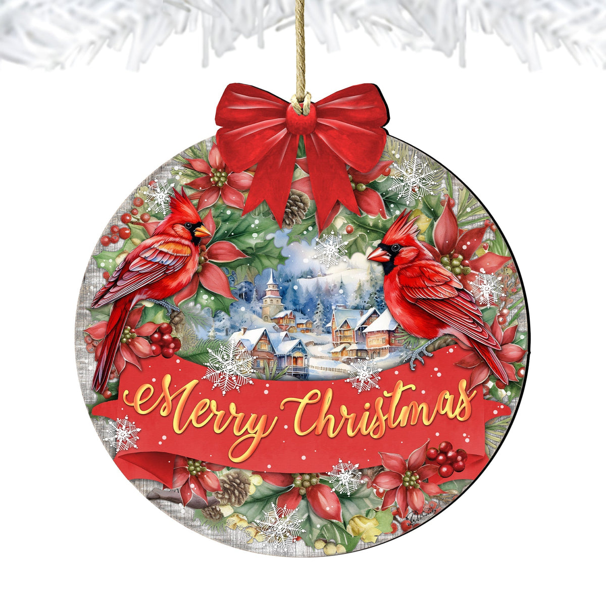 Merry Christmas Wooden Ornaments by G. Debrekht Christmas Decor - 933121