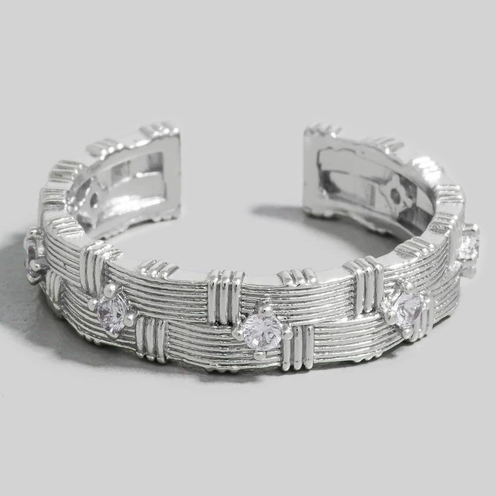 Bague mode à double rang nervuré The Looks by Fame