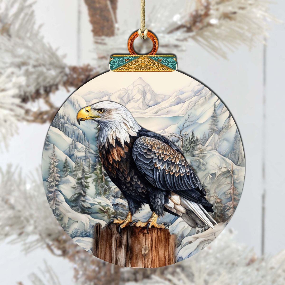 Bald Eagle Majesty Wooden Ornaments by G.Debrekht - Wildlife Holiday Decor - 870059