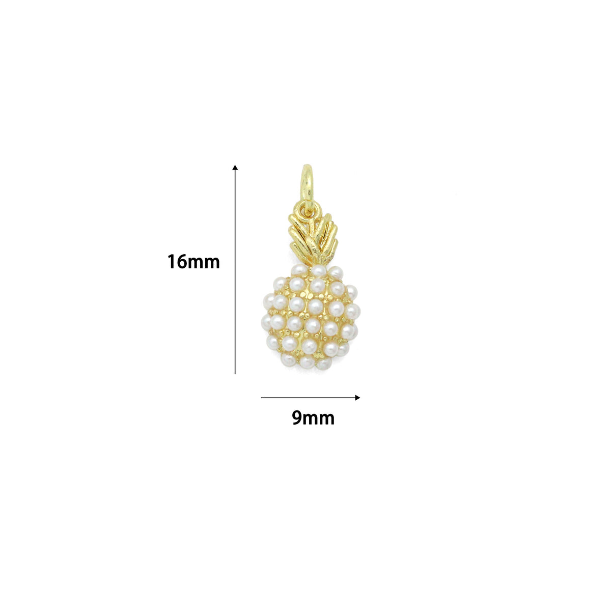 Cute White Pearl Pineapple Pendant charm, Sku#A514