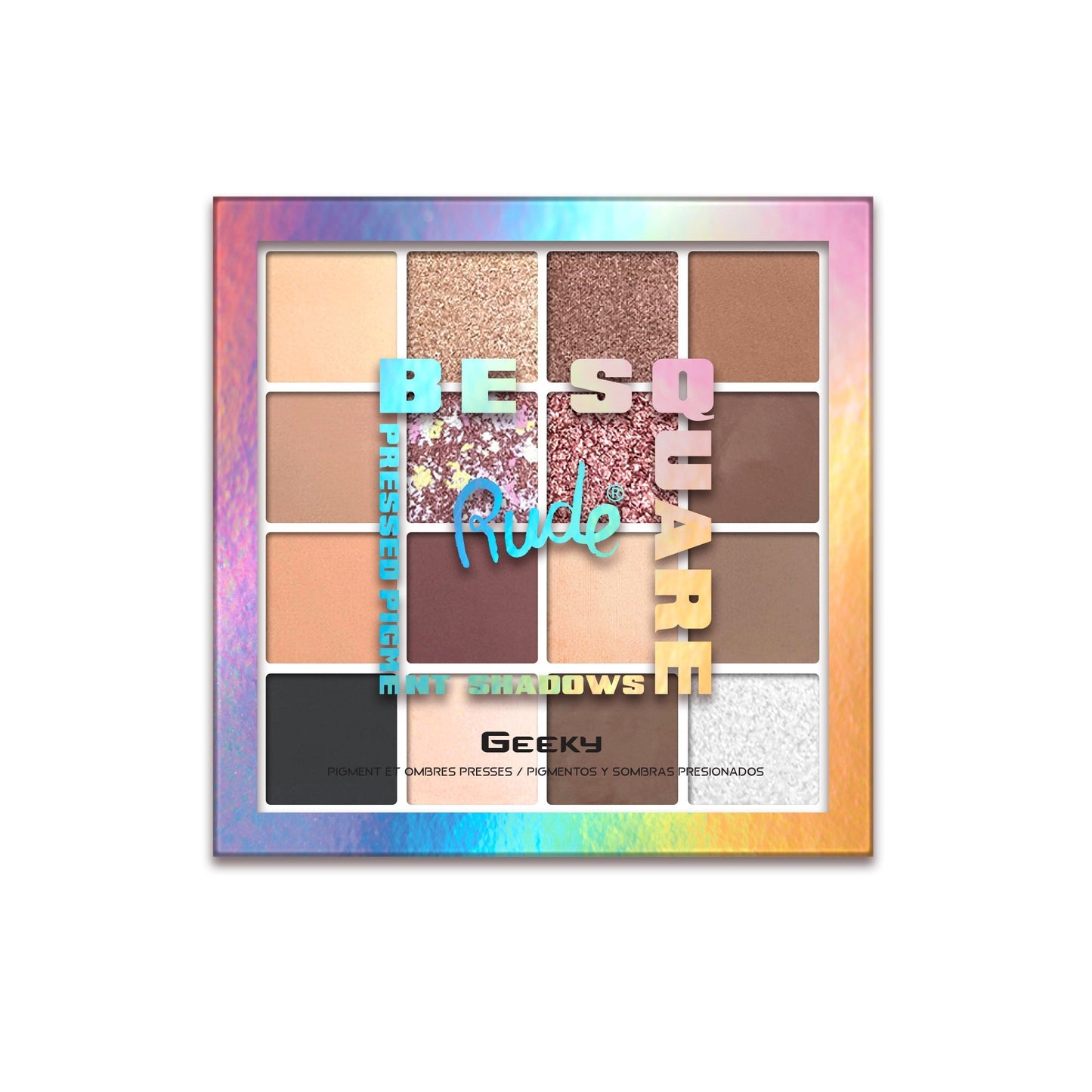 RUDE Be Square Pressed Pigments & Shadows - Geeky - Geeky