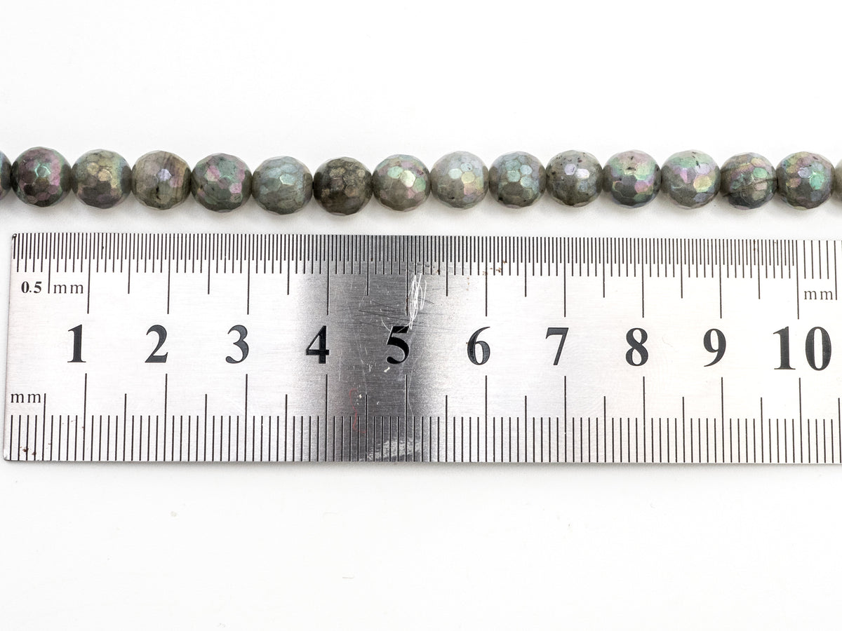 Quality Natural plated Labradorite Faceted Round Beads, 4mm/10mm/12mm Round Faceted Labradorite Gemstone Beads,15.5" Full Strand,SKU#U185