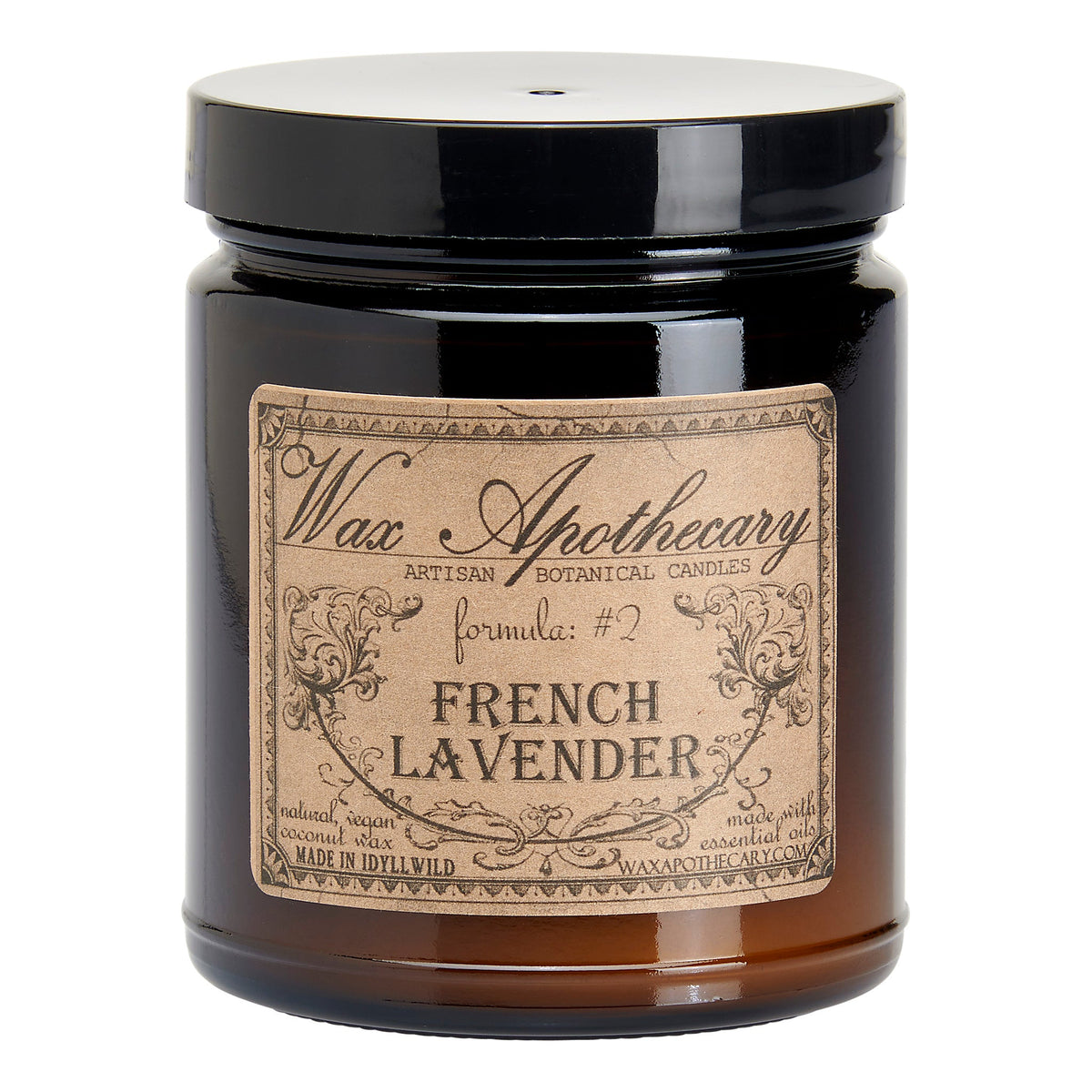 6 oz Botanical Candle in Amber Glass Jar - French Lavender