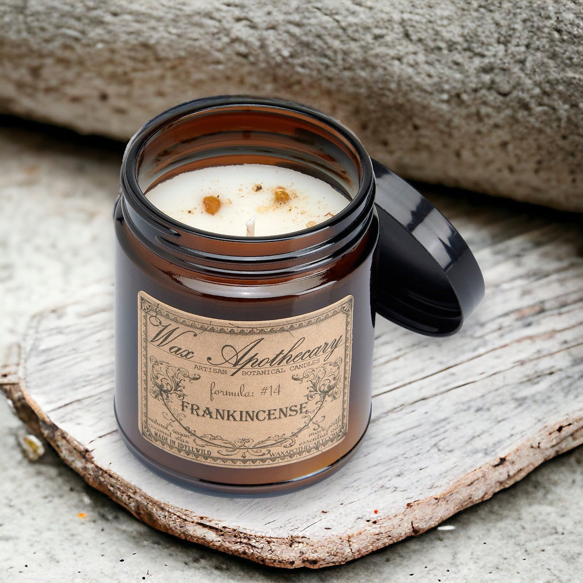 6 oz Botanical Candle in Amber Glass Jar - Frankincense