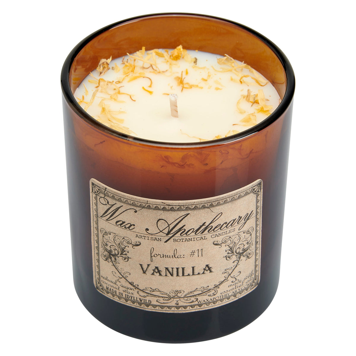 9 oz Vanilla Artisan Amber Glass Candle
