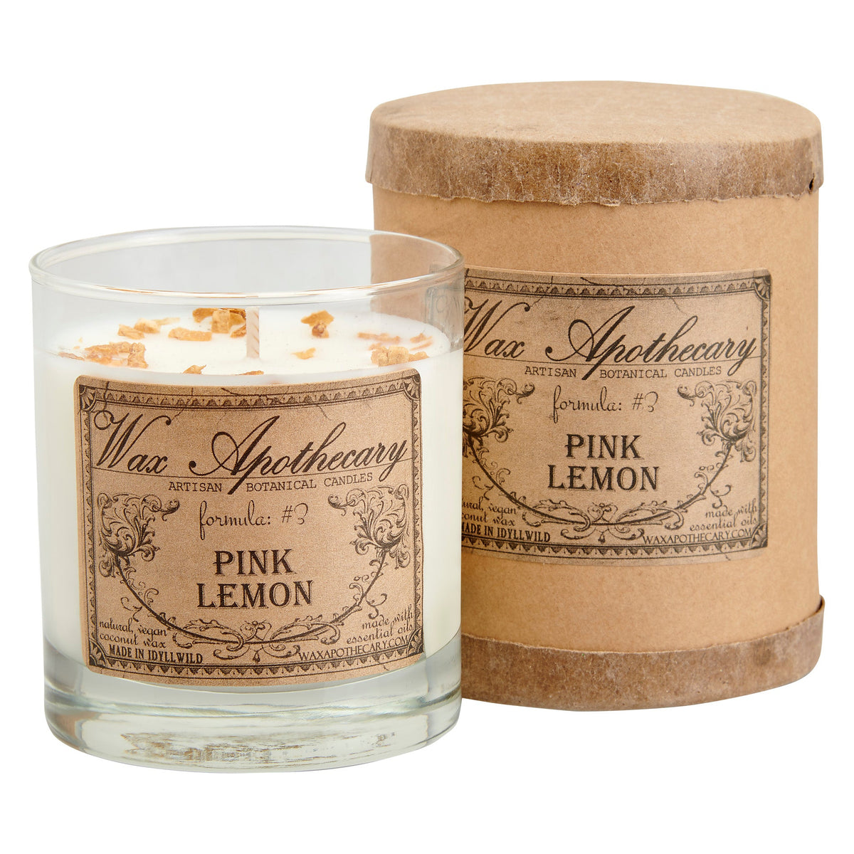 Pink Lemon 7 oz Botanical Candle in Scotch Glass