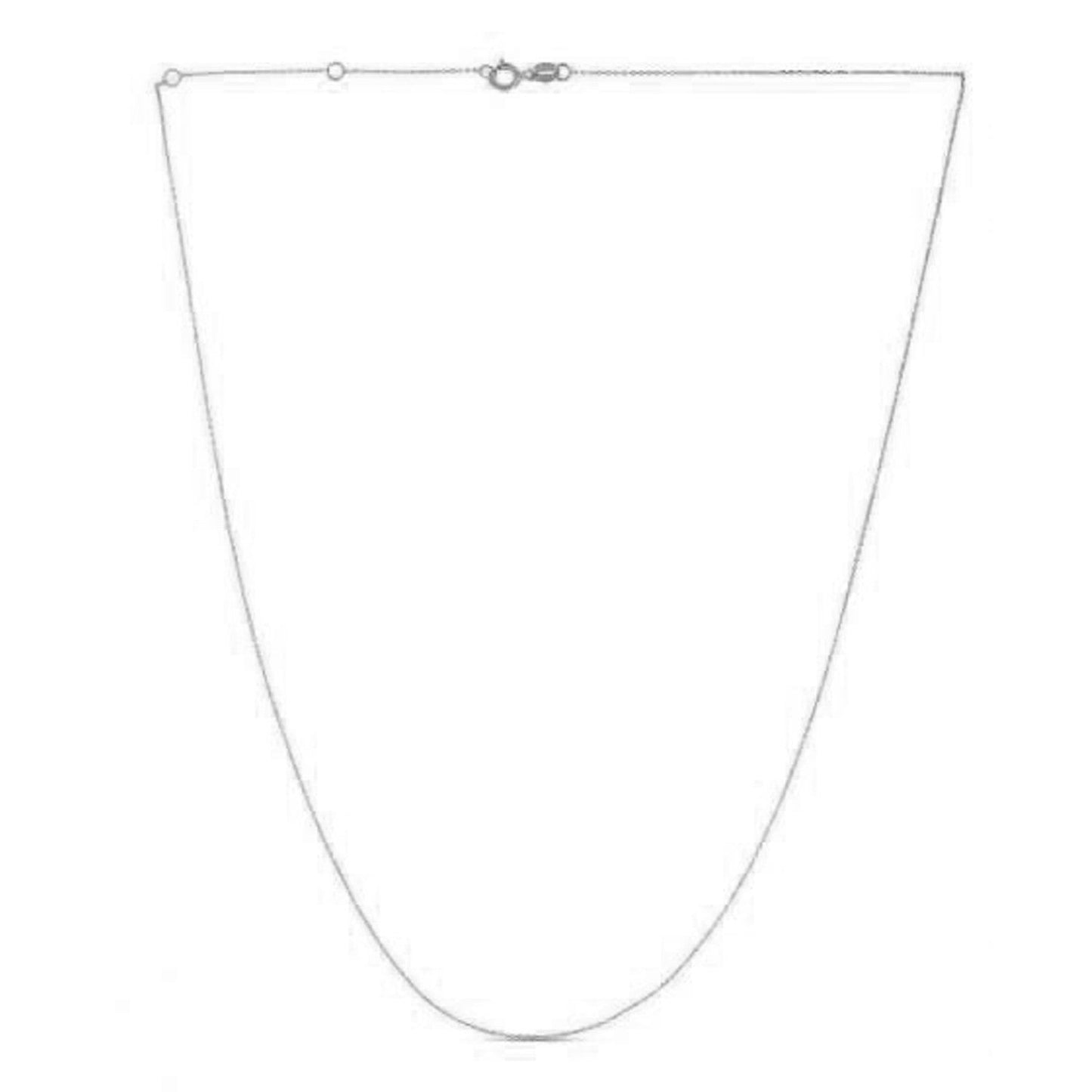 Double Extendable Diamond Cut Cable Chain in White Gold (0.87 mm)