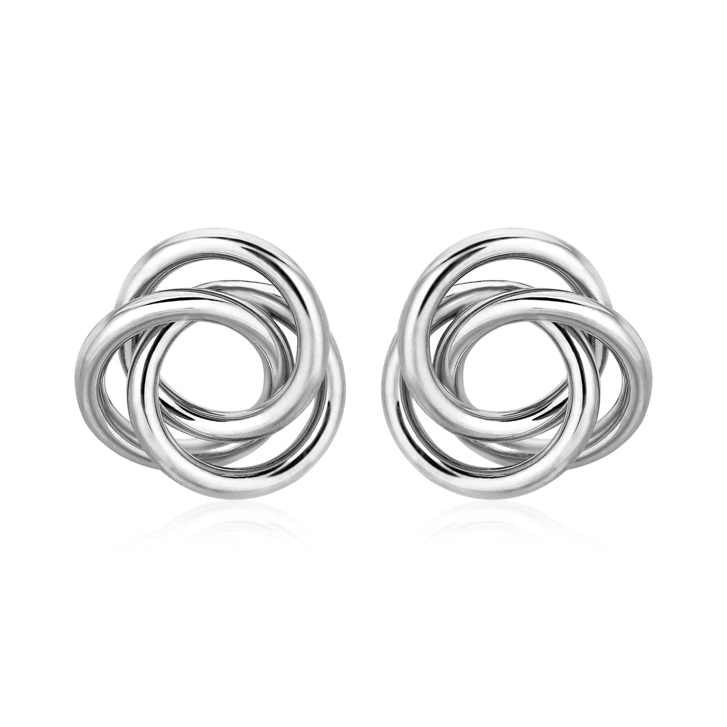 Polished Open Love Knot Earrings in Sterling Silver