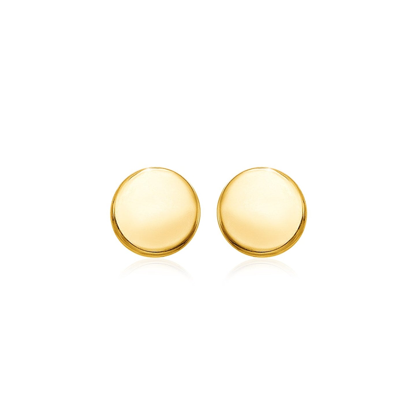 14k Yellow Gold Polished Round Post Earrings