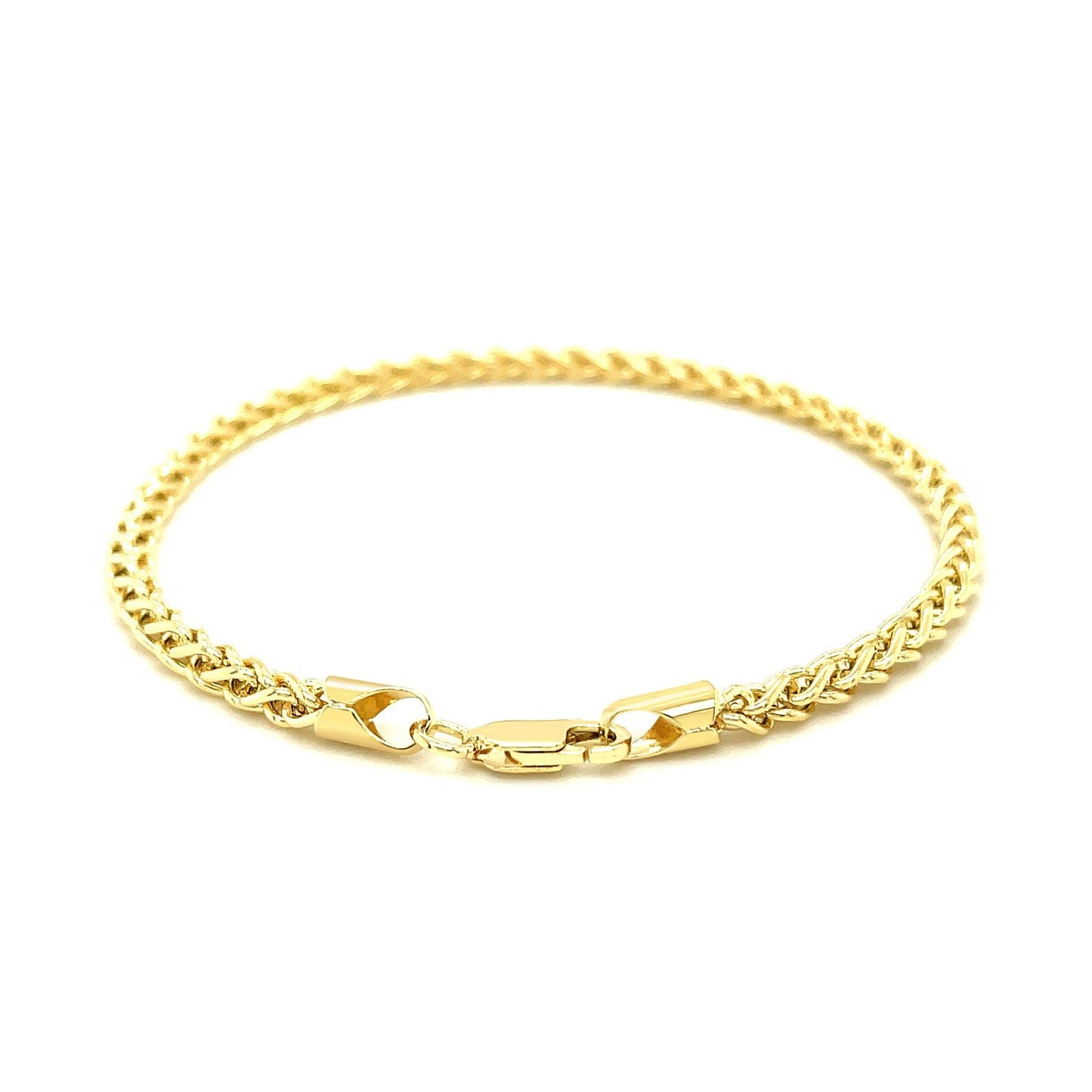 14k Yellow Gold Light Weight Wheat Bracelet (3.20 mm)