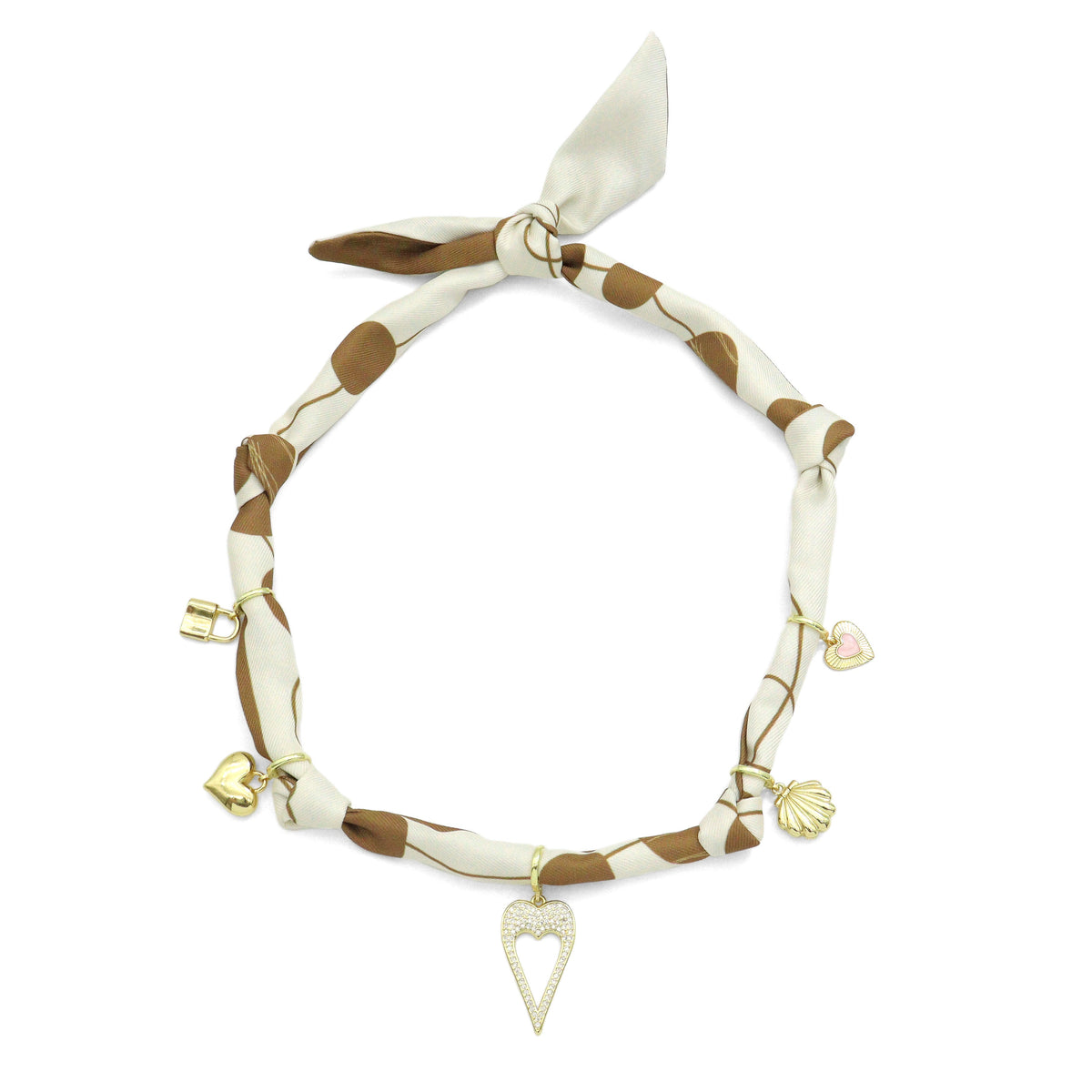 Convertible Scarf Necklace, Adjustable Silk Scarf Statement Necklace, sku#EF824-3
