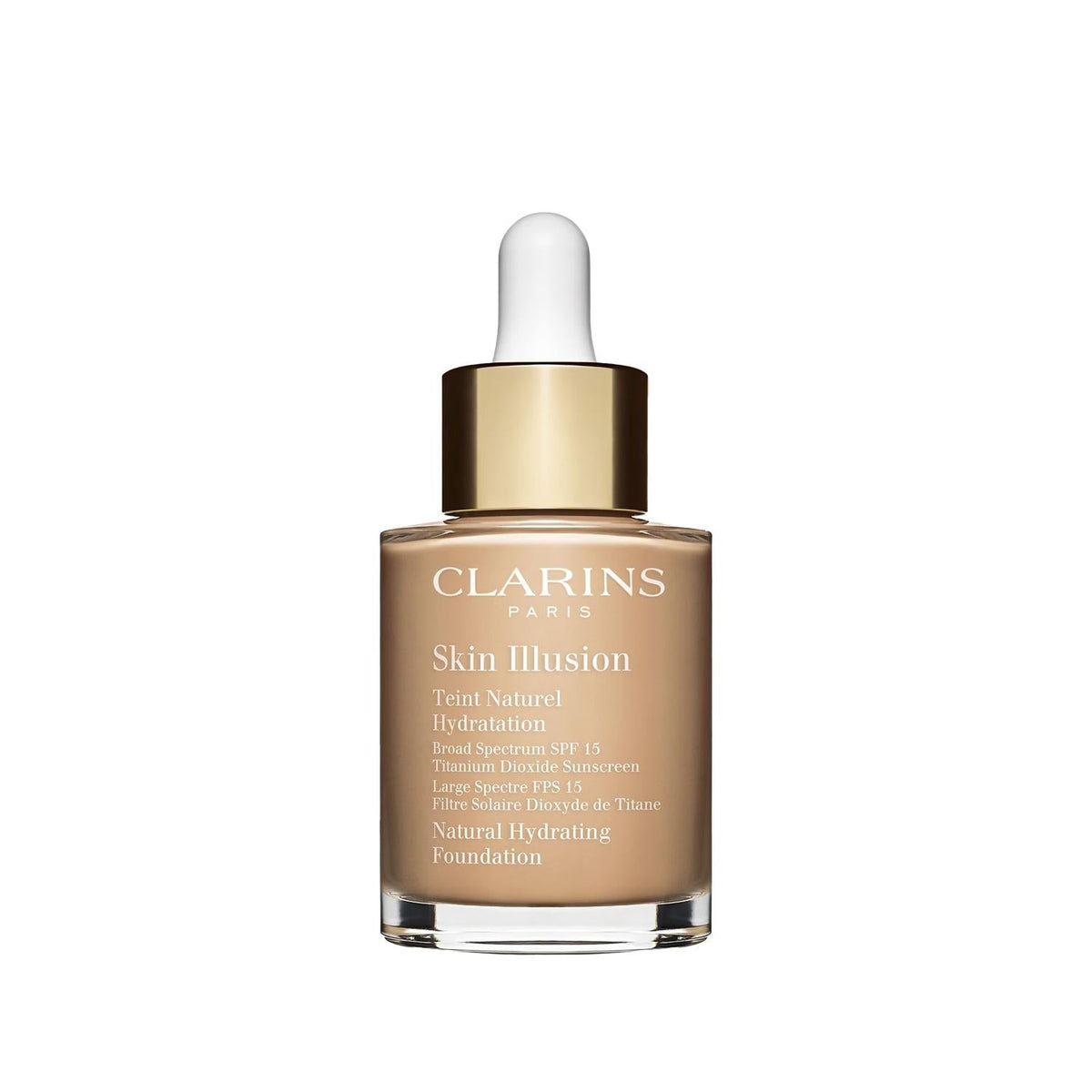 Clarins Skin Illusion 110: Hydrating Foundation SPF 15 - Lightweight Coverage, Sun Protection, 30ml Travel Size