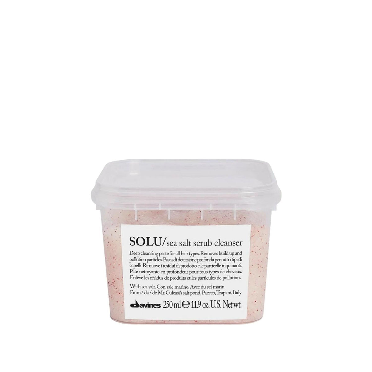 Davines Solu Sea Salt Scrub - Natural Body Exfoliant & Cleanser for Smoother Skin, 8.45 fl oz