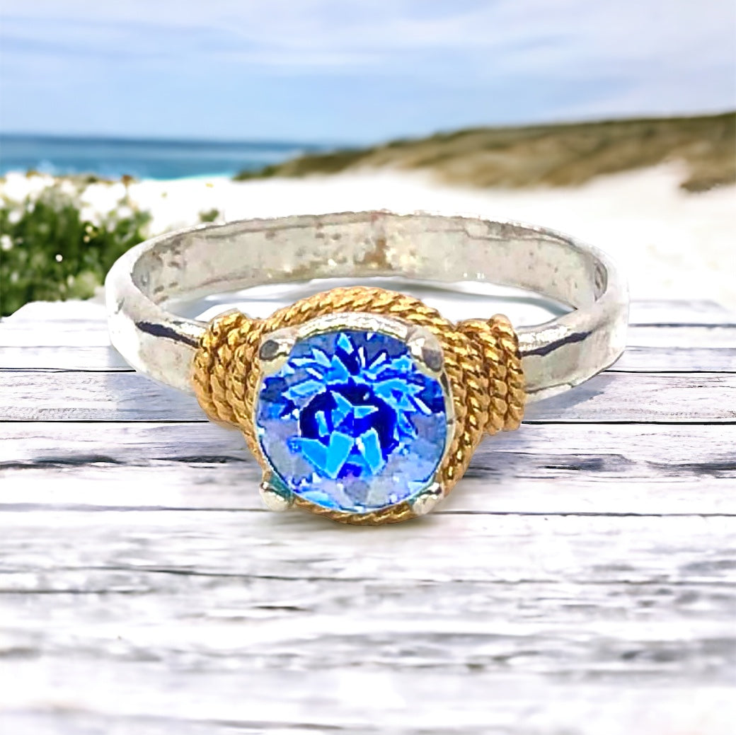 Hand Hammered Birthstone Ring