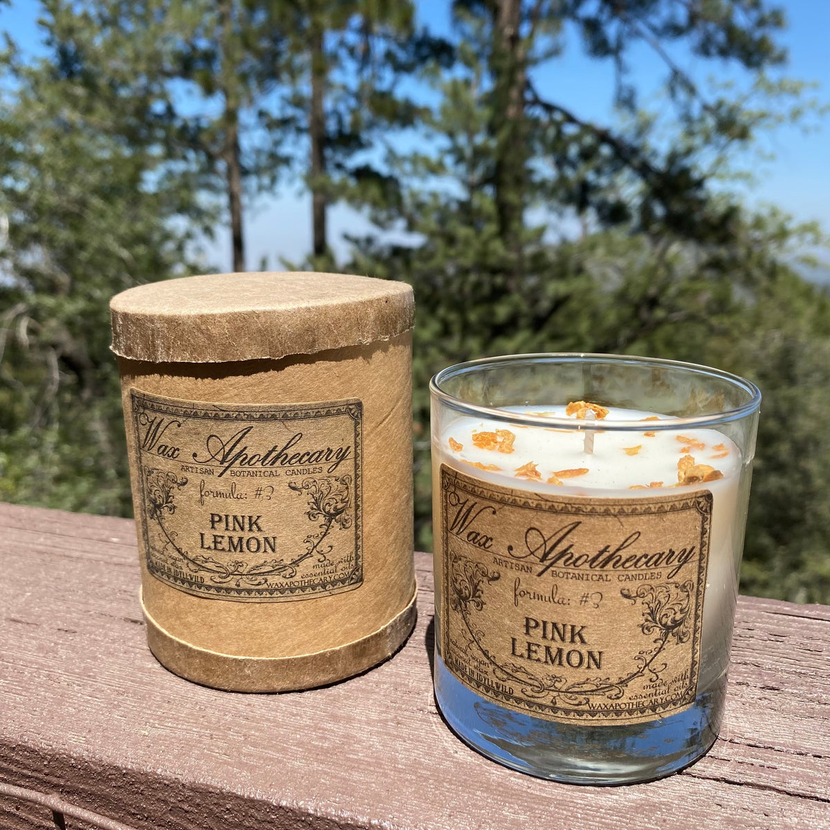 Pink Lemon 7 oz Botanical Candle in Scotch Glass