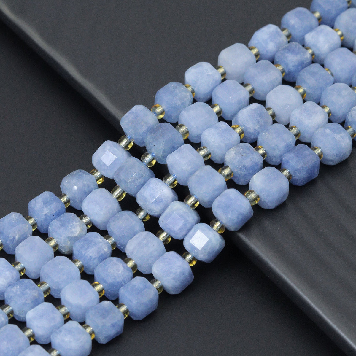 8mm Faceted Cube Jade Beads, Sku#U2246-2