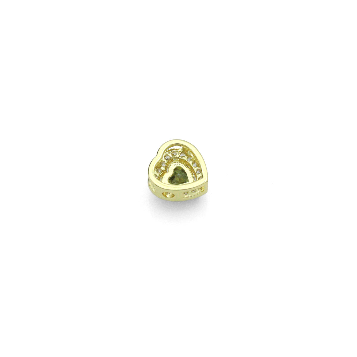 CZ Gold Heart Shaple Birthstone Pendant charm, Sku#LX919