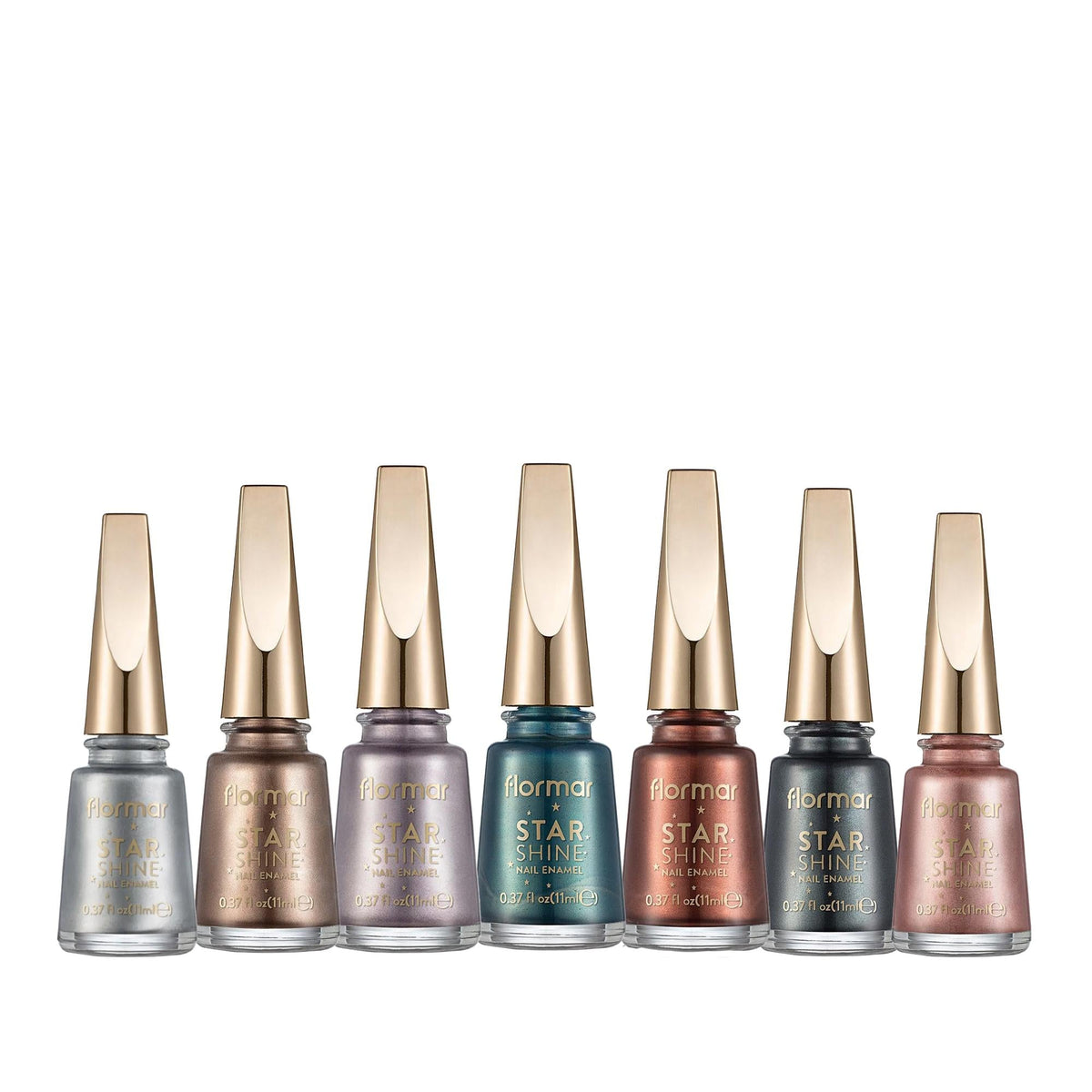 Flormar Star Shine High Pigment Metallic Nail Polish - 11 ml, Intense Color, Shiny Finish